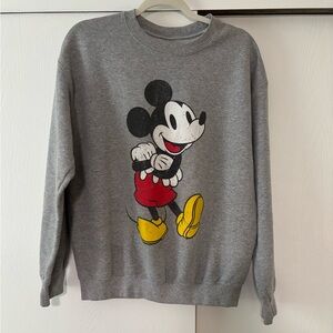 Vintage Disney Mickey Mouse Grey Crewneck Sweatshirt Size M